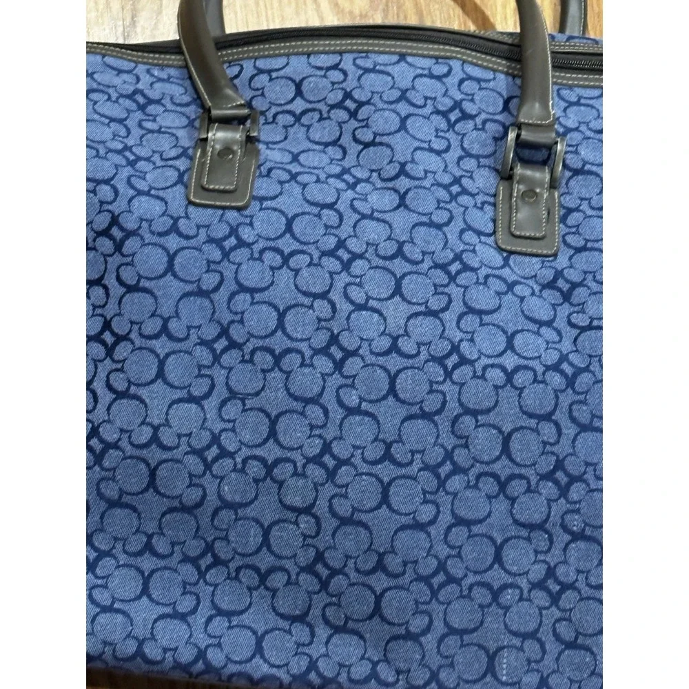Vintage Disney Parks Mickey Mouse Duffle Bag Luggage Coach Style Monogram Rare